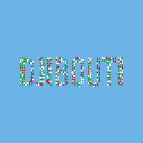 Djibouti Silhouette Illustration Carte Motif Pixélisé — Image vectorielle