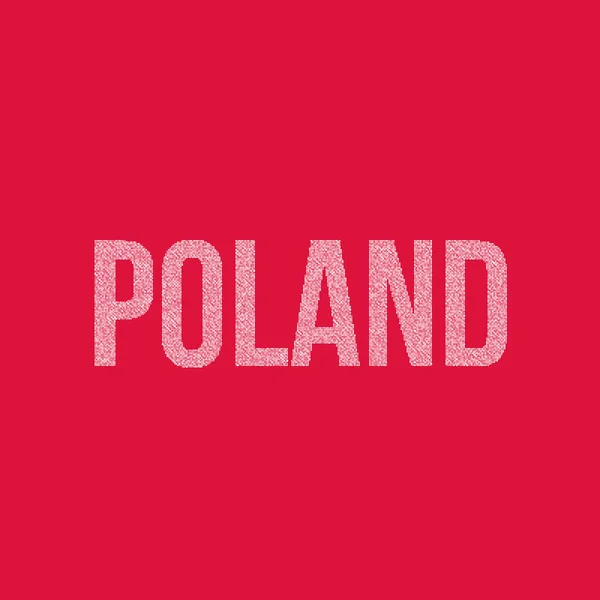 Polonya Silüeti Resmedilmiş Desen Haritası Çizimi — Stok Vektör