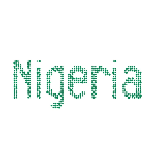 Nigeria Silhouette Pixelated Mönster Karta Illustration — Stock vektor