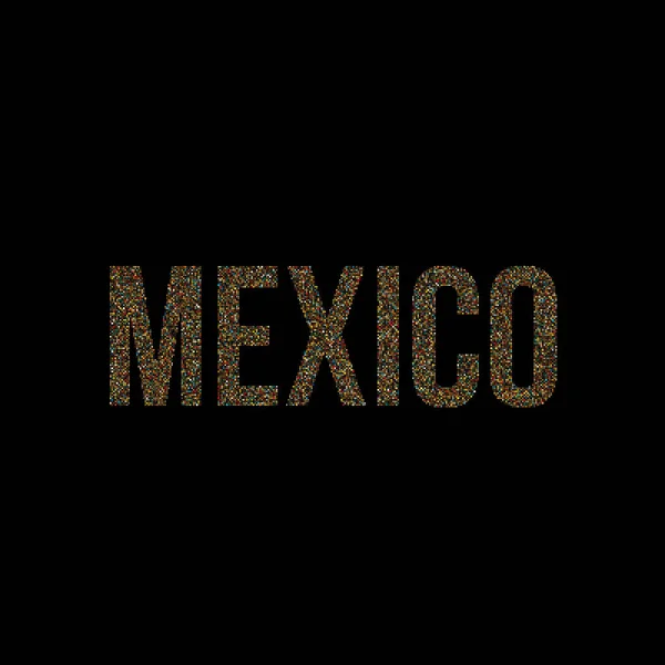 Ilustrasi Peta Pola Pixelated Siluet Meksiko - Stok Vektor
