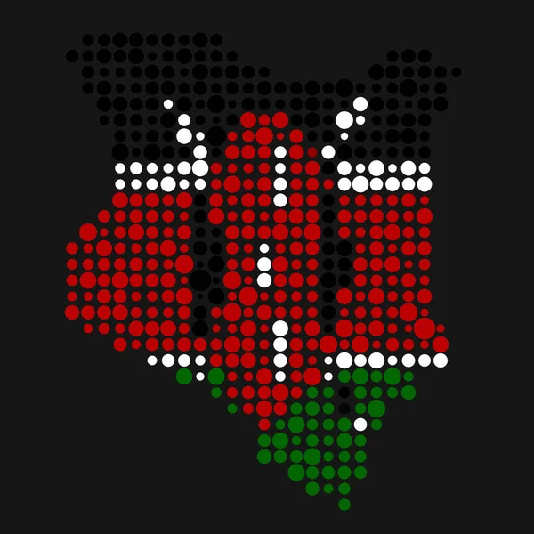 Keňa Silueta Pixelated Pattern Map Illustration — Stockový vektor
