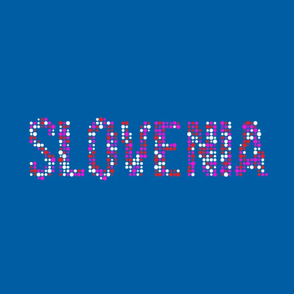 Slovénie Silhouette Illustration Carte Motif Pixellisé — Image vectorielle