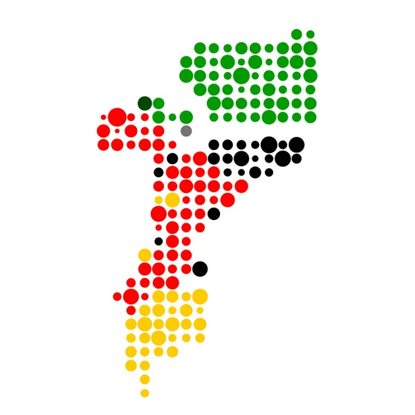 Mozambico Silhouette Pixelated Modello Mappa Illustrazione — Vettoriale Stock