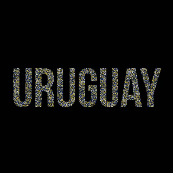 Uruguay Silhouette Ilustración Mapa Patrón Pixelado — Vector de stock