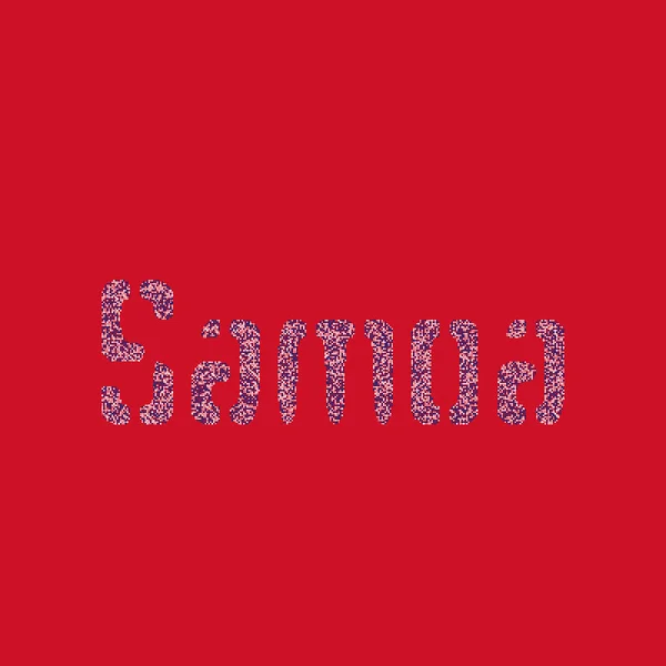 Samoa Silhouette Illustration Carte Motif Pixélisé — Image vectorielle