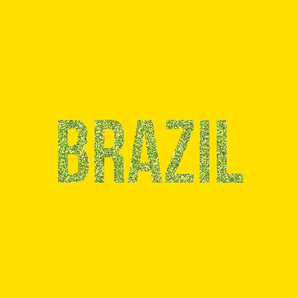 Brasilien Silhouette Verpixeltes Muster Kartenillustration — Stockvektor