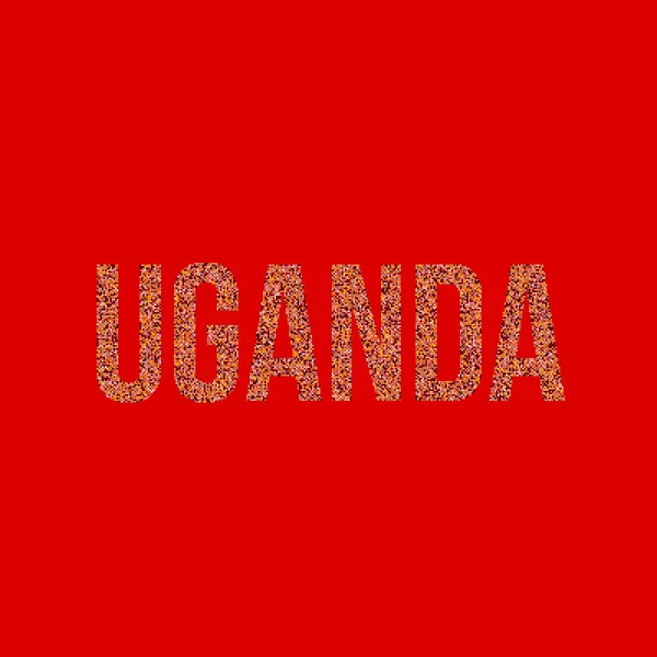 Uganda Silueta Pixelated Pattern Map Illustration — Stockový vektor