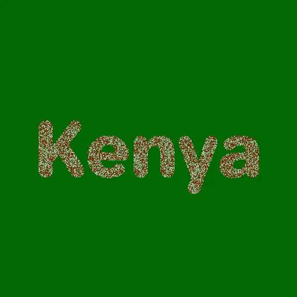 Kenya Silueti Pikselli Desen Haritası Çizimi — Stok Vektör
