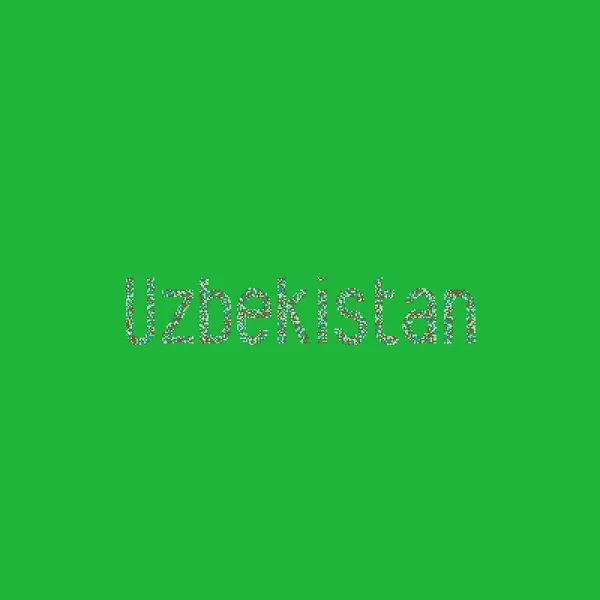 Uzbekistán Silueta Pixelated Pattern Map Illustration — Stockový vektor