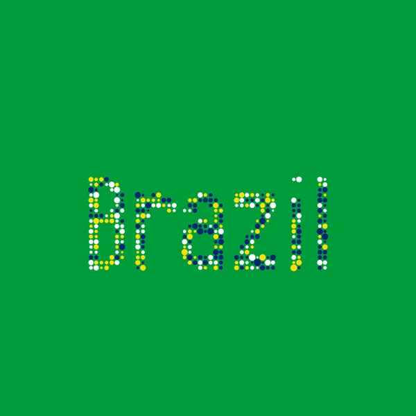 Brazil Silhouette Pixelated Pattern Map Illustration — Stock Vector