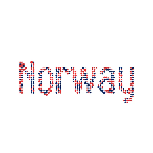 ノルウェーシルエットピクセル化パターンマップイラスト — ストックベクタ