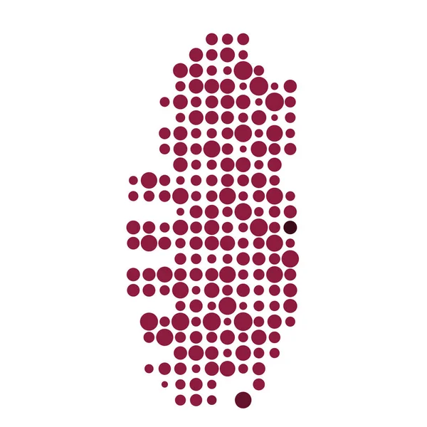 Qatar Silhouet Pixelated Patroon Kaart Illustratie — Stockvector