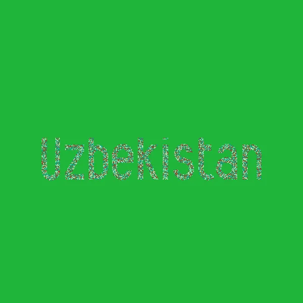 Uzbekistan Silhouette Pixelated Modello Mappa Illustrazione — Vettoriale Stock