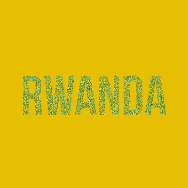Ruanda Silueti Resimli Desenli Harita Çizimi — Stok Vektör