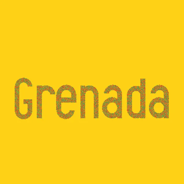 Grenada Silhouette Pixelated Patrón Mapa Ilustración — Vector de stock
