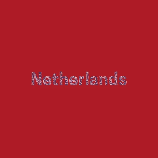 Holanda Silhueta Pixelado Ilustração Mapa Padrão — Vetor de Stock