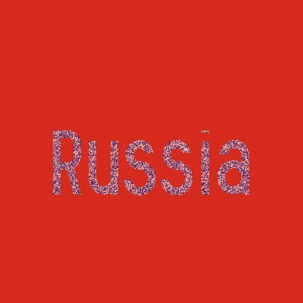 Russland Silhouette Verpixeltes Muster Kartenillustration — Stockvektor