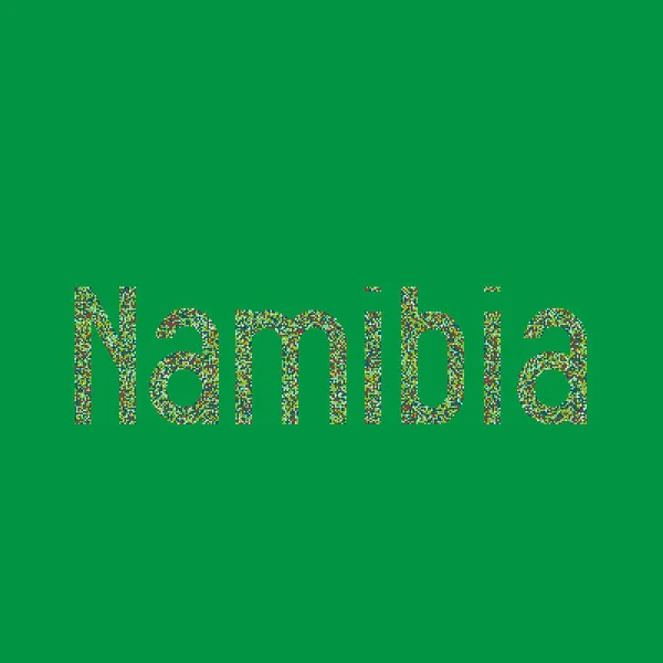 Ilustrasi Peta Pola Siluet Namibia Pixelated - Stok Vektor