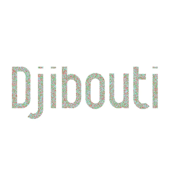 Ilustración Mapa Patrón Pixelado Silueta Djibouti — Archivo Imágenes Vectoriales
