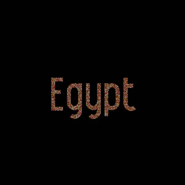 Egypte Silhouet Pixelvormige Patroon Kaart Illustratie — Stockvector