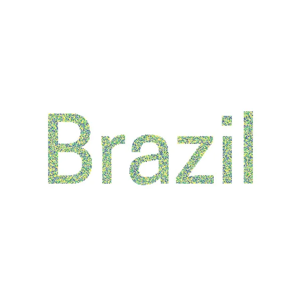 Brazil Silhouette Pixelated Pattern Map Illustration — Stock Vector