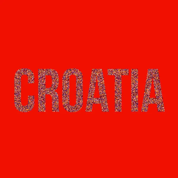 Kroatië Silhouet Pixelated Patroon Kaart Illustratie — Stockvector