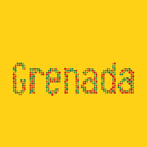 Grenada Silhouette Pixelated Patrón Mapa Ilustración — Vector de stock