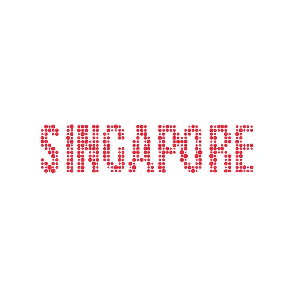 Singapore Silhouette Pixelated Pattermap Illustration — 스톡 벡터