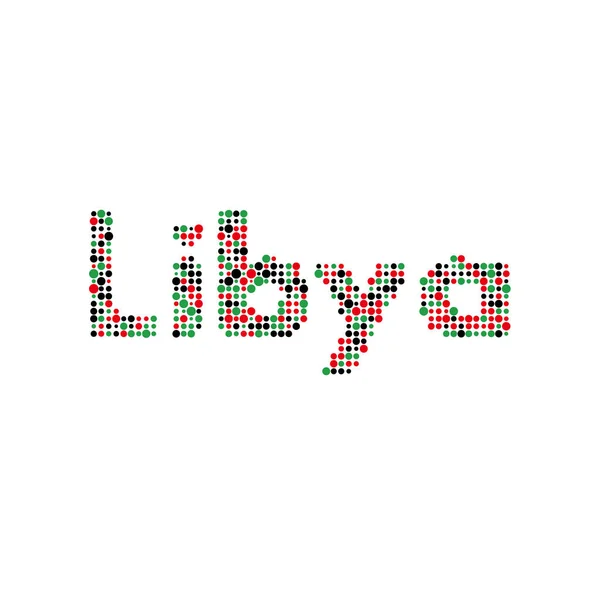 Ilustrasi Peta Pola Pixelated Siluet Libya - Stok Vektor