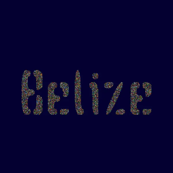 Belize Silhouette Illustration Carte Motif Pixélisé — Image vectorielle