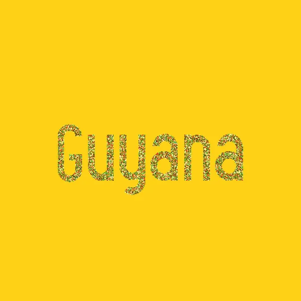 Guyana Silhouette Pixelated Patrón Mapa Ilustración — Vector de stock