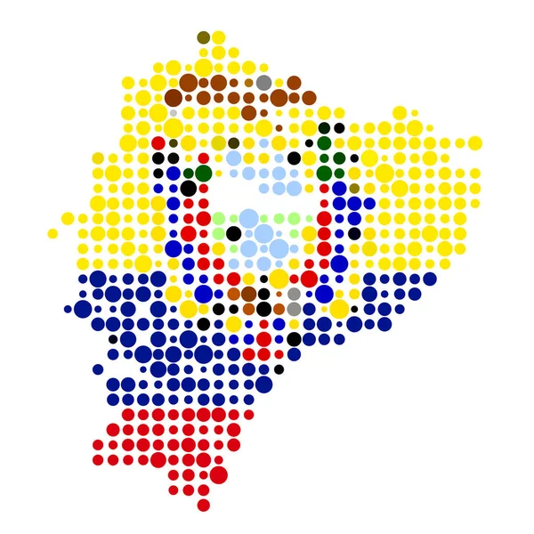 Ecuador Silhouette Pixelated Mönster Karta Illustration — Stock vektor