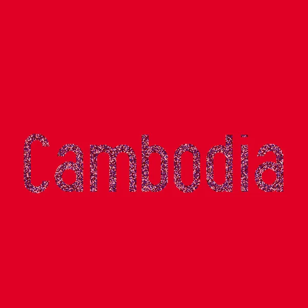 Cambodja Silhouet Pixelated Patroon Kaart Illustratie — Stockvector