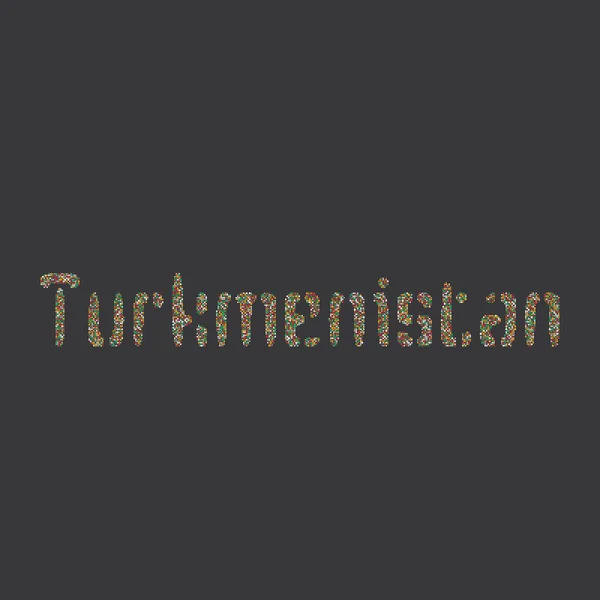 Turkmenistan Silhouette Pixelated Passel Map — стоковий вектор