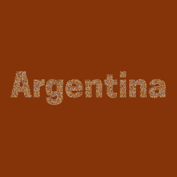 アルゼンチンシルエットピクセル化パターン地図イラスト — ストックベクタ