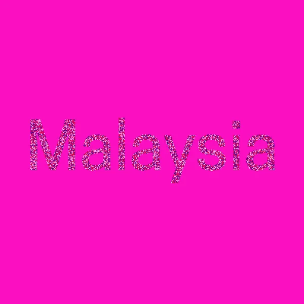 Malaisie Silhouette Illustration Carte Motif Pixélisé — Image vectorielle