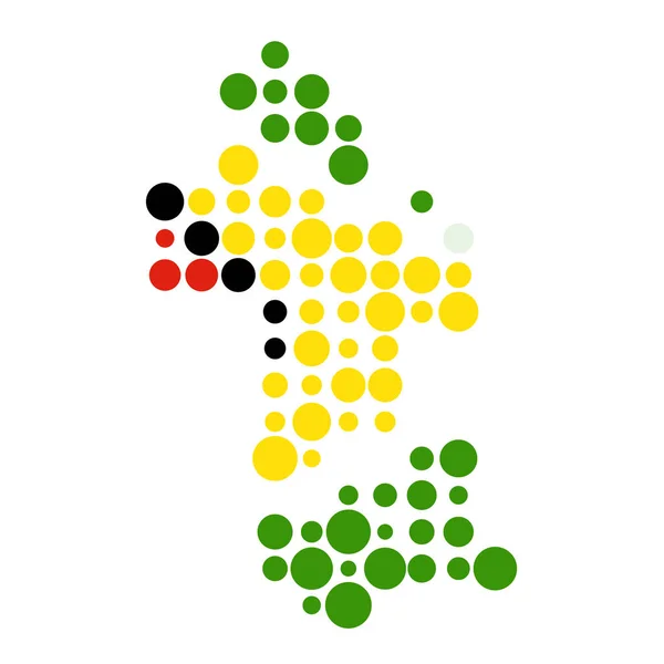 Guyana Silhouette Pixelated — стоковий вектор