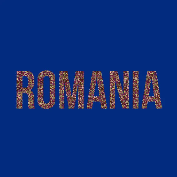 Romanya Silüeti Resmedilmiş Kalıp Haritası Çizimi — Stok Vektör