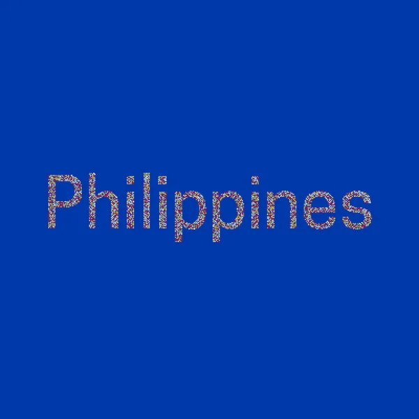 Filipinas Silueta Pixelado Patrón Mapa Ilustración — Vector de stock