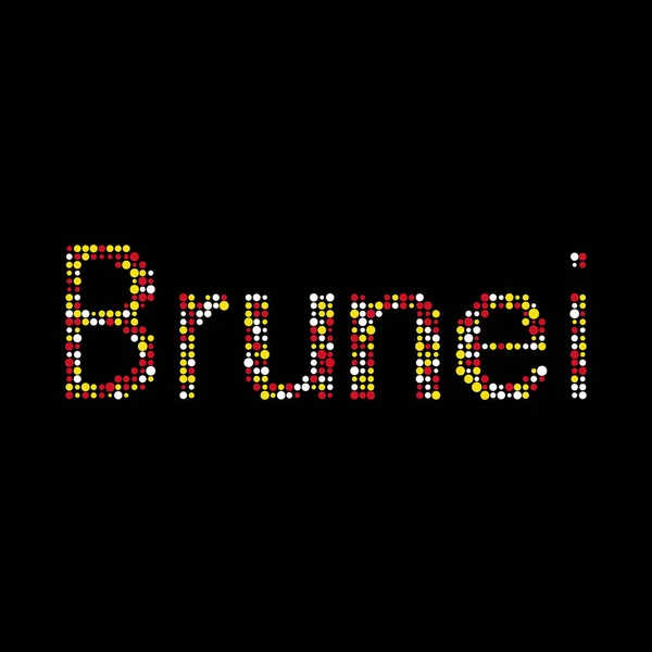 Brunei Silhouette Illustration Carte Motif Pixellisé — Image vectorielle