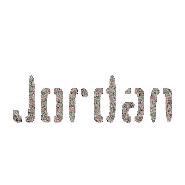 Jordan Silhouette Pixelated Pattern Map Illustration — 图库矢量图片
