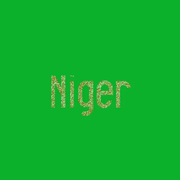 Niger Silhouette Verpixeltes Kartenmuster — Stockvektor
