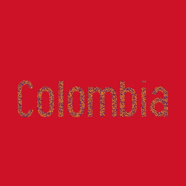 Kolumbie Silueta Pixelated Pattern Map Illustration — Stockový vektor