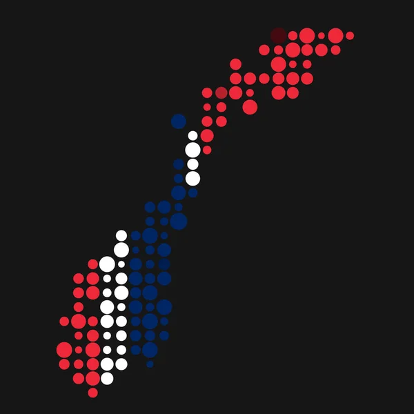 Norwegia Sylwetka Pixelated Wzór Mapa Ilustracja — Wektor stockowy