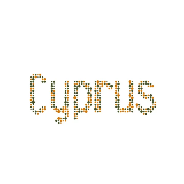 Kypr Silueta Pixelated Pattern Map Illustration — Stockový vektor