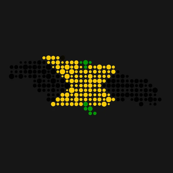 Jamaica Silhouette Pixelated Patrón Mapa Ilustración — Vector de stock