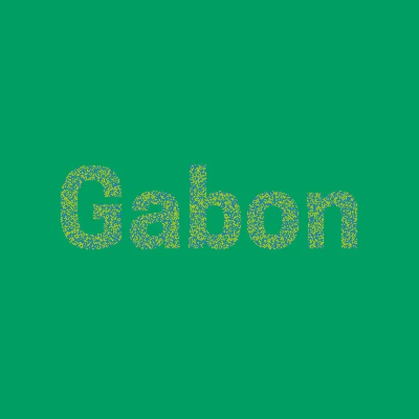 Gabon Silhouette Illustration Carte Motif Pixellisé — Image vectorielle