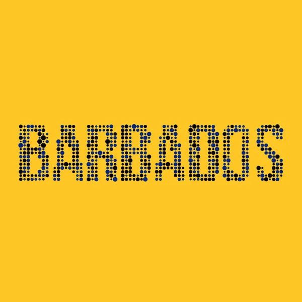 Barbade Silhouette Illustration Carte Motif Pixélisé — Image vectorielle