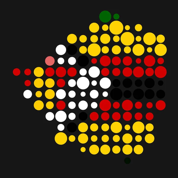 Zimbabué Silhueta Pixelado Ilustração Mapa Padrão —  Vetores de Stock
