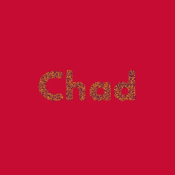 Chad Silhouet Pixelated Patroon Kaart Illustratie — Stockvector